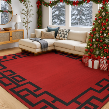 (200x290cm (6ft 6" x 9ft 6") - Dining / Bedroom Rug) Christmas Red Rug - Soft Living Room & Bedroom Carpet, Perfect Christmas Gift