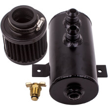 Recipient de captare a uleiului din motor, cu plăci de separare, 2x filtre de aerisire cu două porturi AN10, 0,75 L