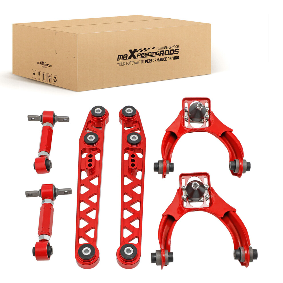 6X Front Upper Rear Camber Kit + Lower Control Arms For 1996-2000 Honda Civic 6931823987756