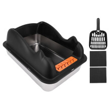 Stainless Steel Cat Litter Box with Lid Easy to