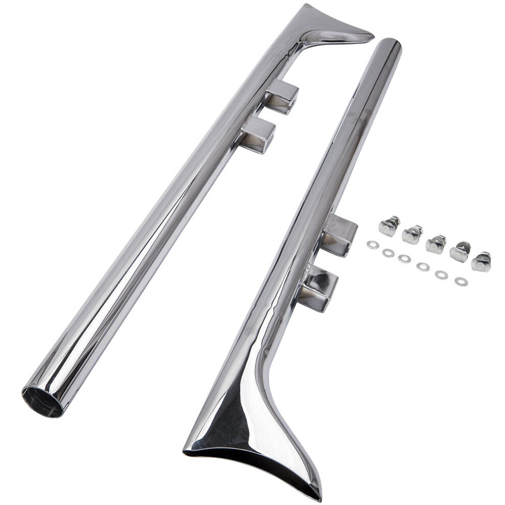 Steel 36" Fishtail Exhaust Muffler Pipe Slip On For Harley Touring 95-06 6941324456354