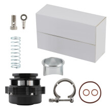 Universel 50 mm sort blow-off-ventil (BOV) med V-båndflange