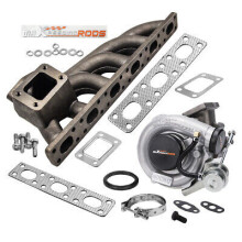 T3 T04E Billet Turbo med avgasgrenrör för BMW E36 E46 M50 M52 320i 328i 325i 320Ci