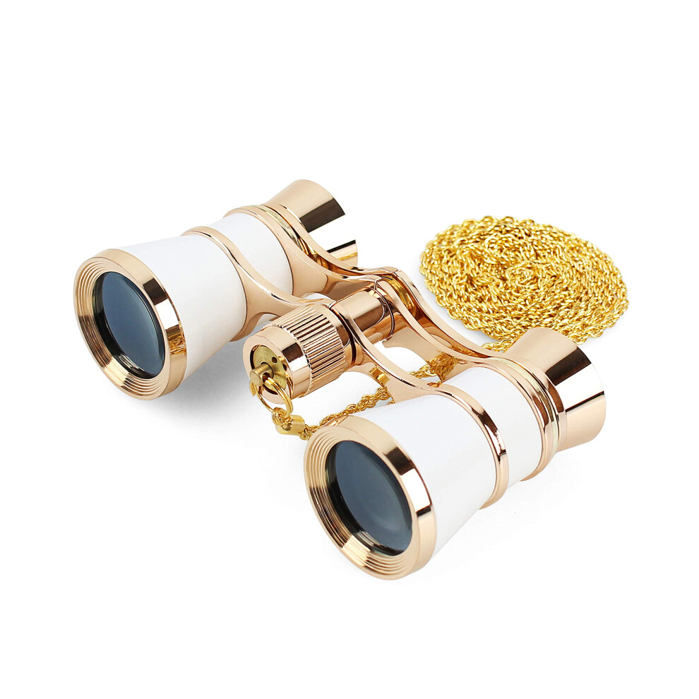 Opera Glasses Binoculars 3X25 Compact Theater Glasses With Chain For Adults Women Kids Concert Events White 6447073886676
