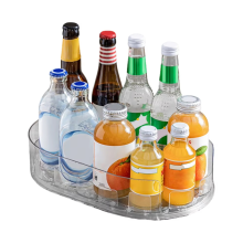 Refrigerator Rotating Storage Rack Rotatable Fridge Box Turntable Organizer for Cabinet Kitchen B