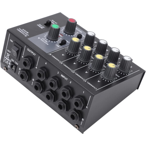 Audio Mixer Controller 8 Channel Inputs 2 Channel Outputs Mono Stereo Mixing Console 6.35mm Interface 110-240V 1