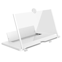 Screen Magnifier for Cell Phone 3D HD Foldable 16 Inch Smartphone Stand Compatible with All Phones White M