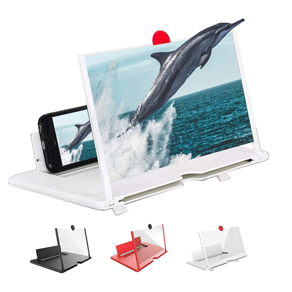 Magnifying Glass Cell Phone Amplifier for Reading Movies Videos Gaming, Foldable Stand Holder Compatible with Smartphones