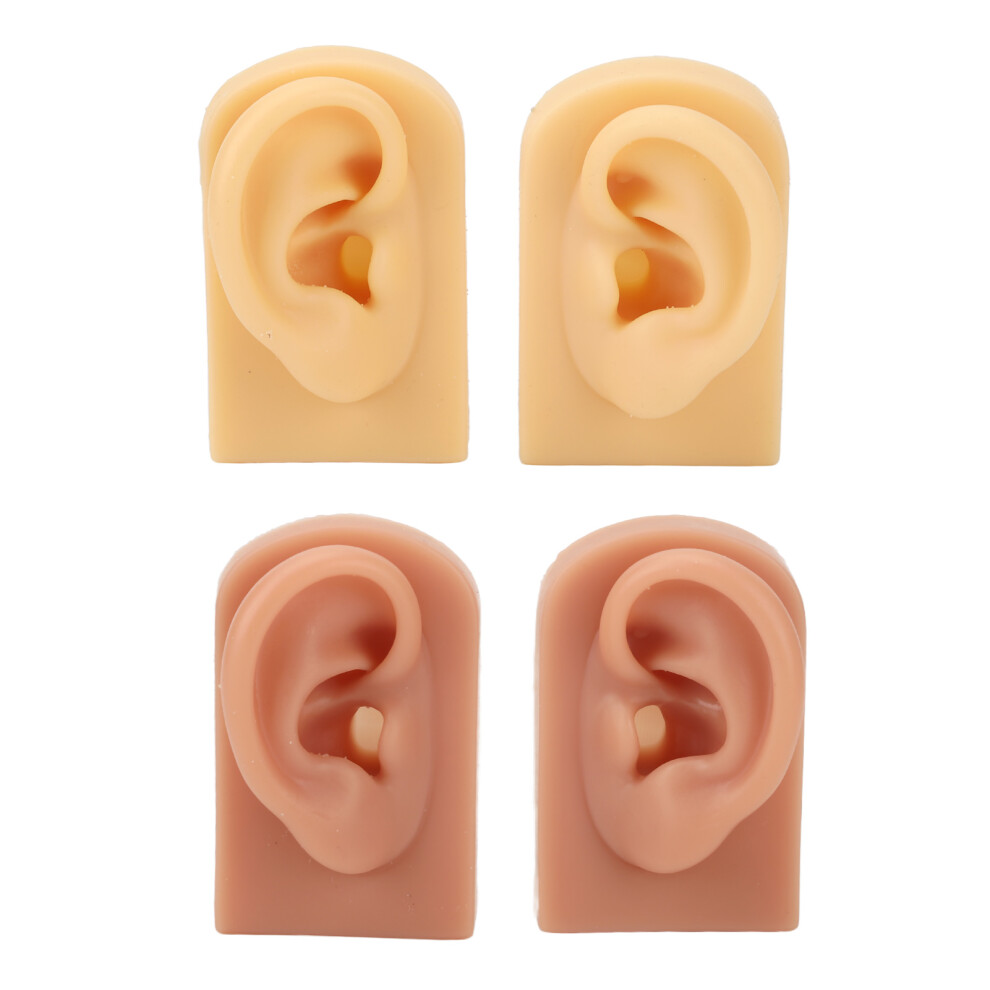 2 Pairs Silicone Ear Model Piercing Practice