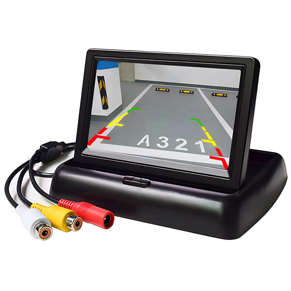 4.3 Inch Foldable Tft Lcd Backup Camera Monitor Screen, V1/V2 Dual Video Input, 12V/24V Compatible For Car Truck Van 6447073887536