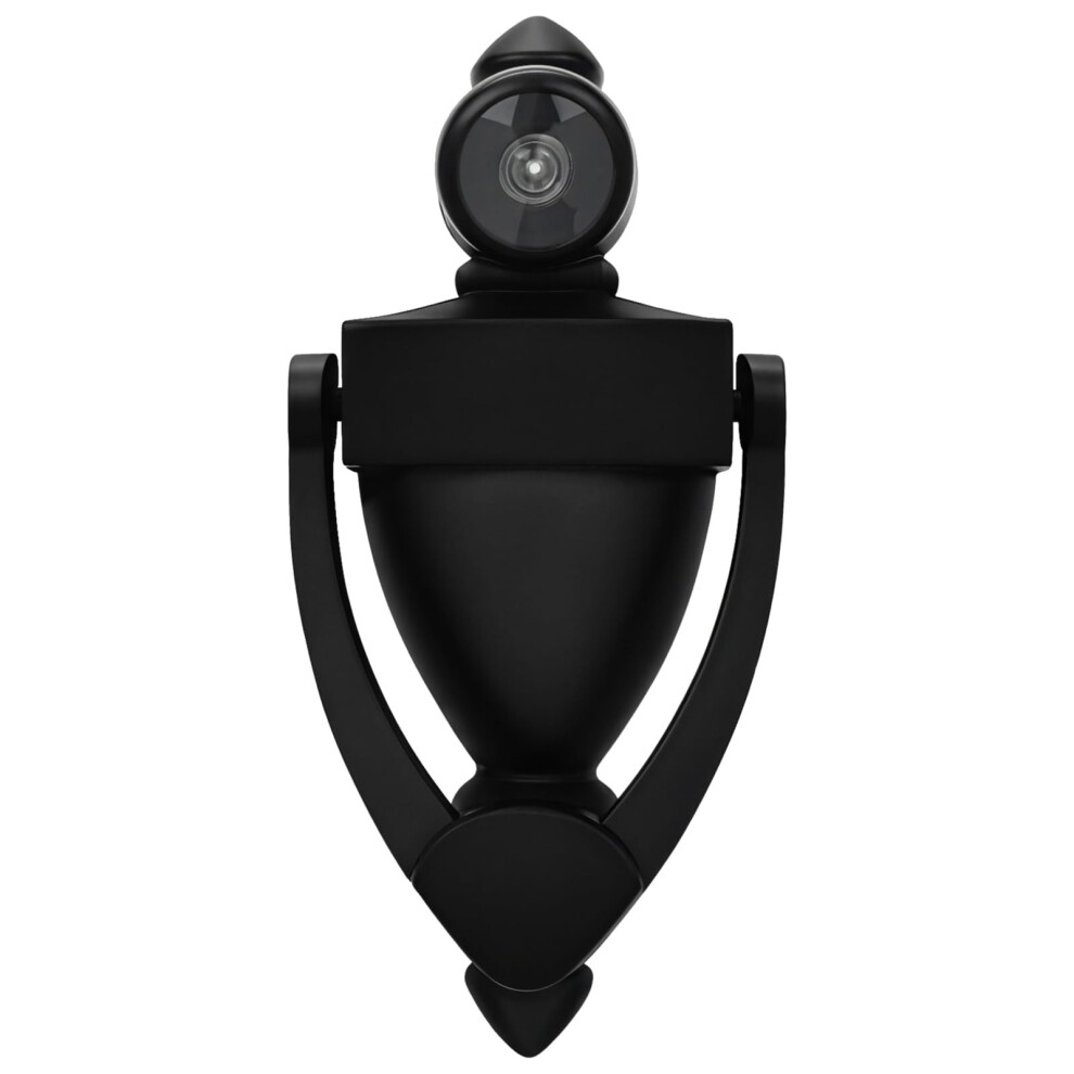 Vintage Door Knocker With Viewer And Peephole, Black Zinc Alloy Entryway Hardware, Classic Style For Front Doors 6038364514325