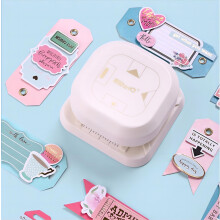 4 in 1 Paper Craft Tag Punch with Trimming, Punching, Dovetail Corner Cutting for Scrapbooking and DIY Projects