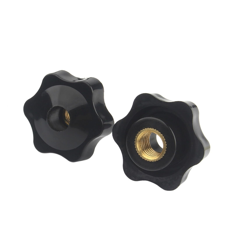 M4 M5 M6 M8 M10 M12 Plum Hand Tighten Nuts Handle Thread Black Clamping Knob 32Mm Through Holes Manual Nuts 6482260901466