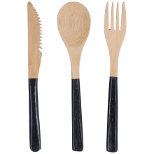 3Pcs Japanese Wooden Cutlery Set Safe BPA Free