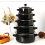Premium 5pcs Enamel Cookware Set - Thick, Durable & Easy to Clean 1