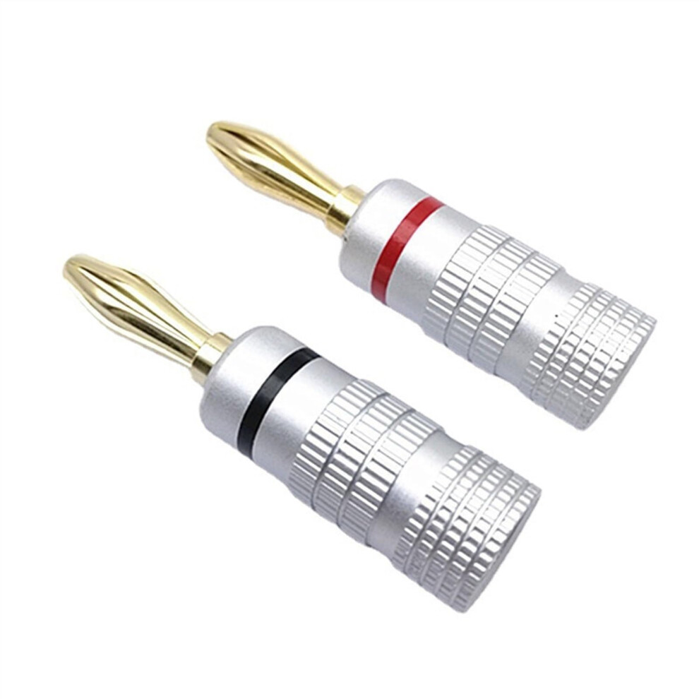 50 Pieces Plated 4Mm Banana Audio Connector For Speaker Cable, Compatible With Most Audio Systems Gold 6038364514912