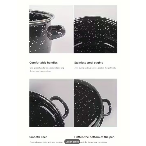 Premium 5pcs Enamel Cookware Set - Thick, Durable & Easy to Clean 2