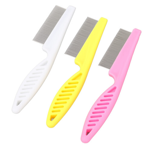 3 Pack Pets Flea Comb with Handle Efficient Anti 2