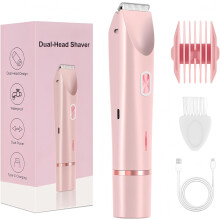 2025 Bikini Shaver, 2 in 1 Electric Shaver for Women, IPX67 Waterproof Wet & Dry Trimmer, Pink
