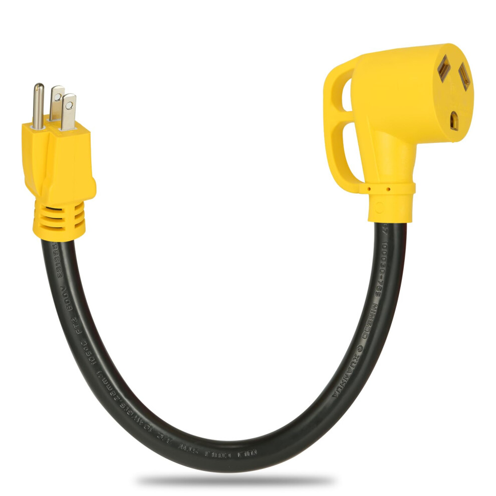 15 Amp To 125 Rv Adapter Cord, Nema 5-15P Male To Tt-30R Female, Heavy Duty 10 Gauge 1.5Ft Power Dogbone For Rv Trailer 6947110399096