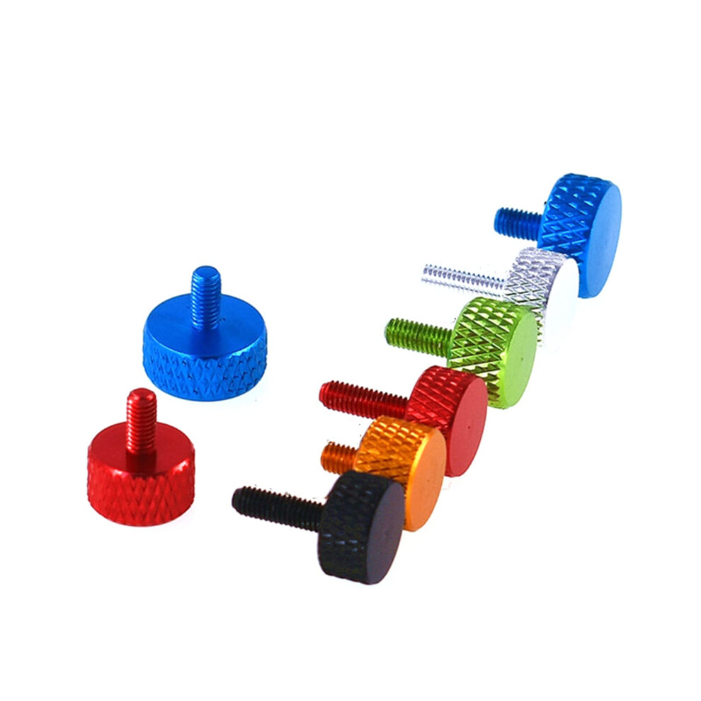 Hand Twist Screw Knurled Nuts 10Pcs Aluminum Thumb Screw M3x5/6/8/10/12Mm Red Colorful Computer Case Screws 6947110399355