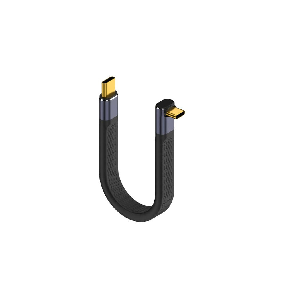 Short Usb C Cable 0.4Ft Right Angle 240W Compatible With Thunderbolt 4/3 Usb4 8K 60Hz 40Gbps For Powerbank Camera Ssd Macbook 6447073889363