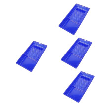 4pcs Paint Roller Kit with Paint Tray, Mini Foam Roller, Corner Painting Tray, Blue Plastic for Walls and Decks