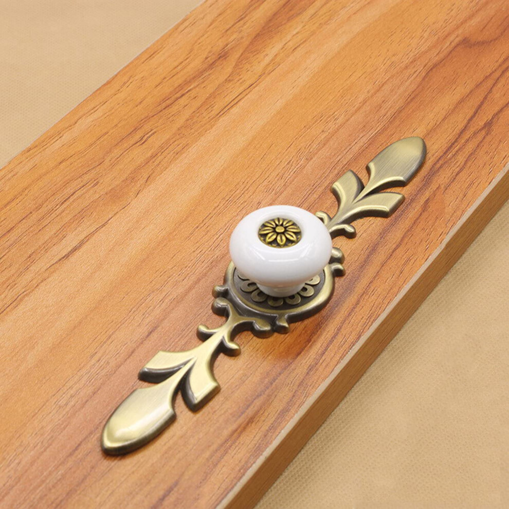 8 Pack Retro Ceramic Knobs Vintage Dresser Drawer Handles Zinc Alloy Base Petal Cabinet Pulls For Kitchen Wardrobe 6038364516718