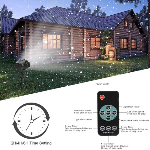 Christmas Snowfall Projector Lights Waterproof LED for Outdoor Use with RF Remote Timer High Brightness Wide Coverage Decor 2