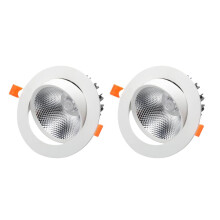 2 Pcs LED Recessed Spotlight Adjustable Fixture 7W 4000K White Flush Mount Directional Spotlights for Living Room Kitchen Gallery