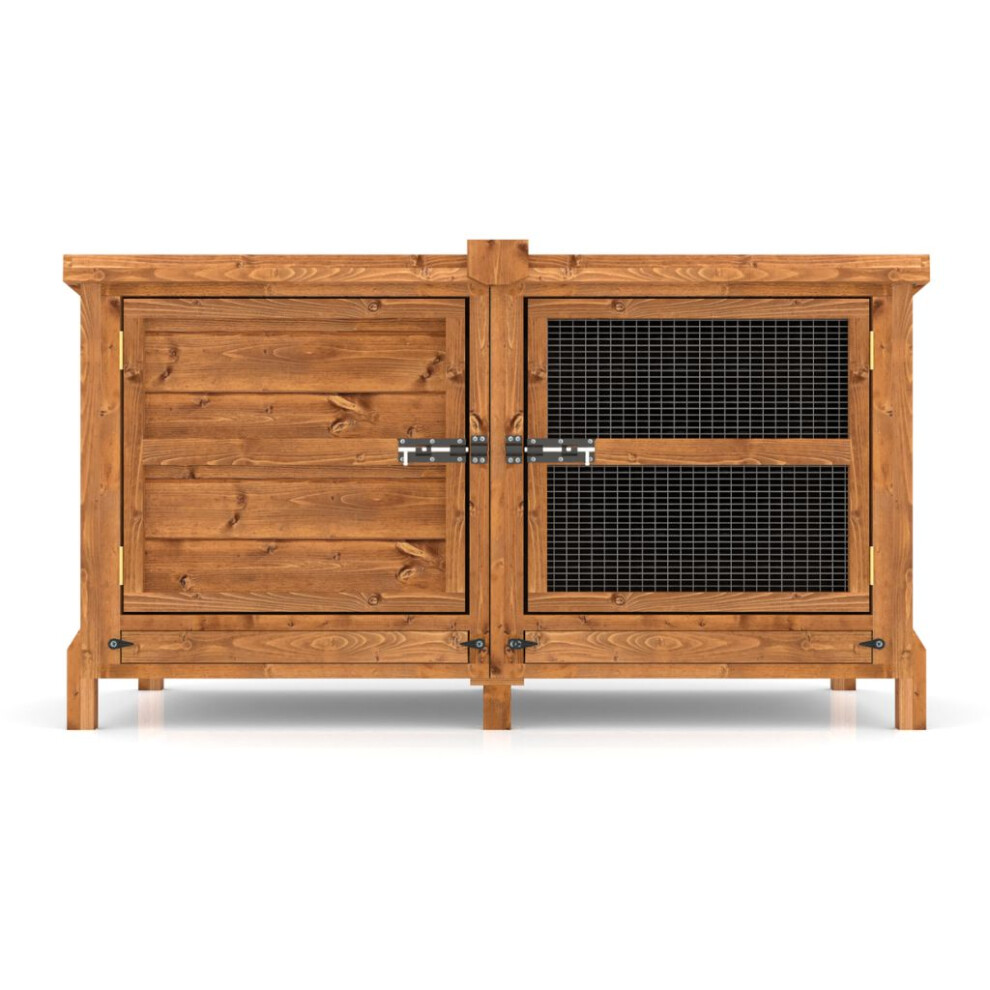 Home & Roost 4Ft Chartwell Single Rabbit Guinea Pig Hutch Brown