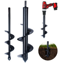 Garden Auger Drill Bit Set 3.15x11.8 Inch & 1.57x8.66 Inch, Spiral Hole Digger for Planting, Fits 3/8 Inch Hex Drive Drill