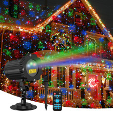Laser Christmas Projector Lights Outdoor Black SE369 with 12 Patterns Waterproof for Holiday Decorations