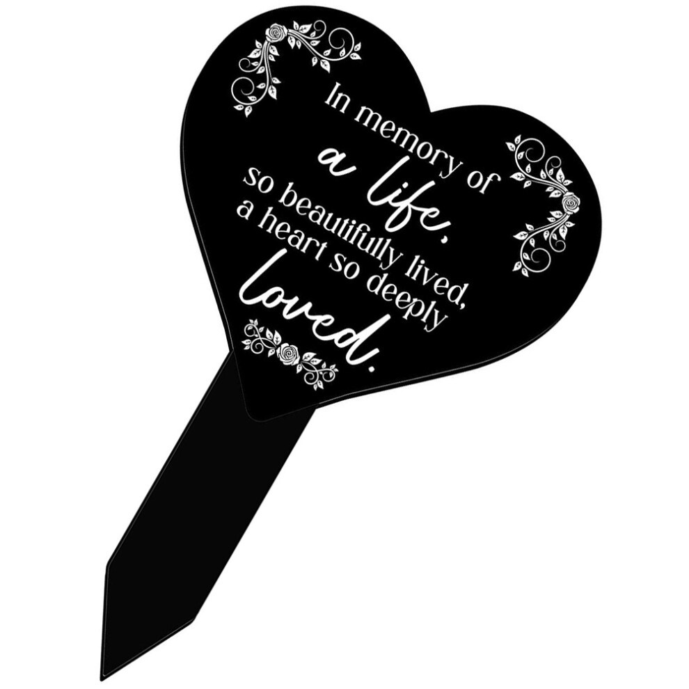 Gedenkplaat Stapel Acryl Hartvormig Gazon-image