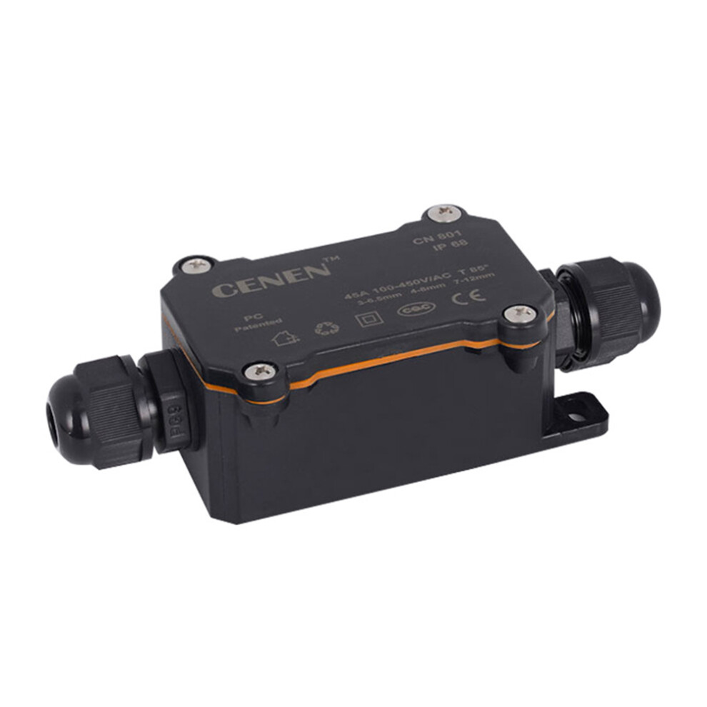 Cable Connector Waterproof Junction Box Black 1Set 3073545174656