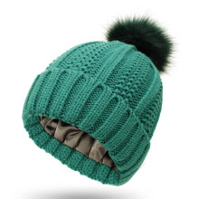 Winter Hats - Women's Knit Beanie with Bobble Pom Pom, Warm Outdoor Sports Cap, Soft Material, One Size Fits All