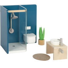 Mobilier per casa delle bambole - Small foot - Bagno - Doccia moderna - WC sospeso - 5 pezzi