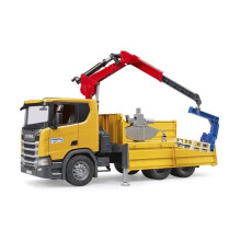 Bruder 1:16 Scania Super 560R Construction truck with crane and 2 pallet – Detailed Vehicle & Playset Model