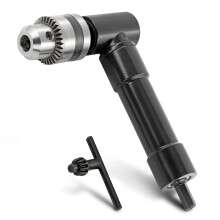 Cordless Right Angle Drill Adapter with 3/8" Keyed Chuck and 8mm Hex Shank, 90 Degree Drill Attachment for Power Tools