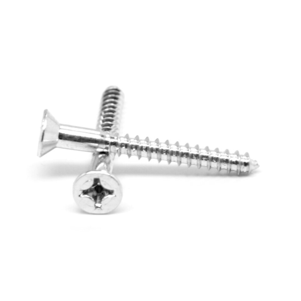 #7 X 1 1/4 Inch Wood Screw Phillips Flat Head Low Carbon Steel Zinc Plated Pack Of 100 For Woodworking Projects 6038364517722