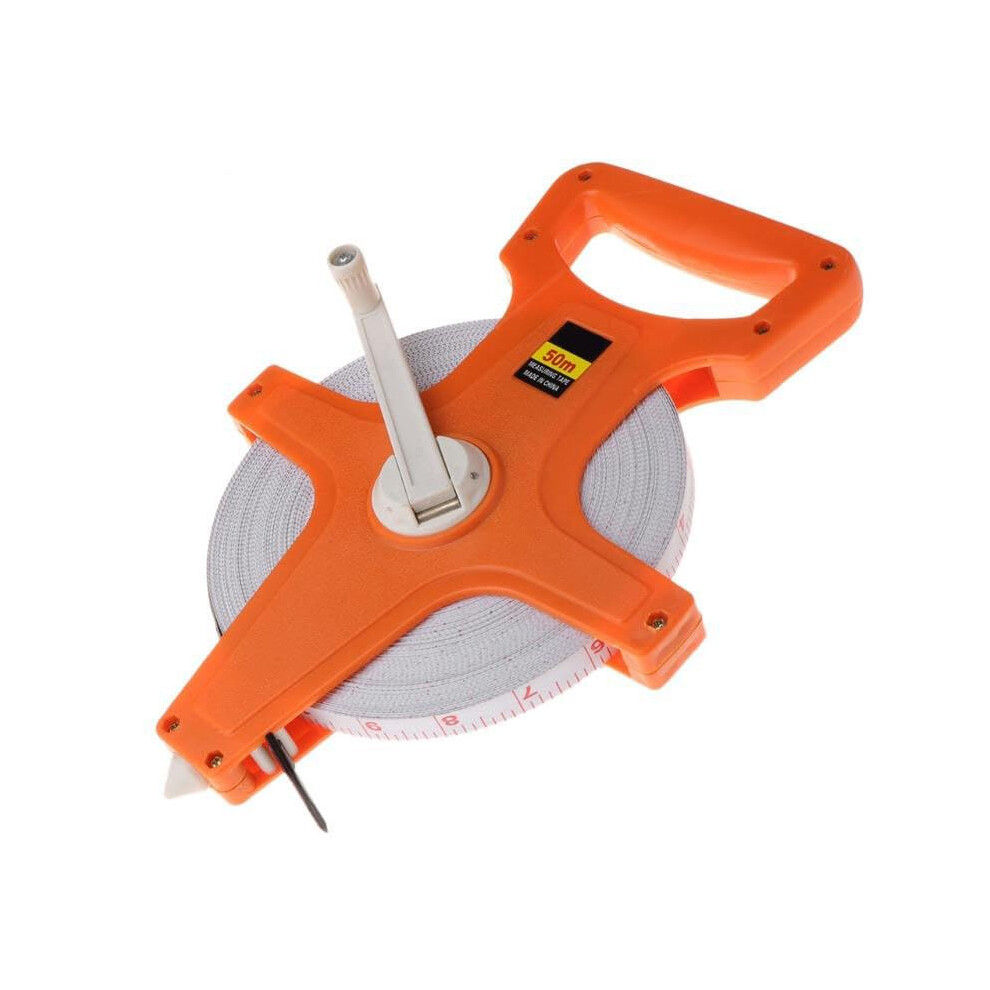 50 Meters Hand Crank Tape Measure With Spike, 12.5Mm Width Portable Plastic Measuring Reel For Designers And Decorators 6447073891373