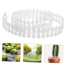 Wooden Mini Garden Fence Decorative Model Small Outdoor Railing for Succulents Plant Display White 3D Miniature Garden Decor