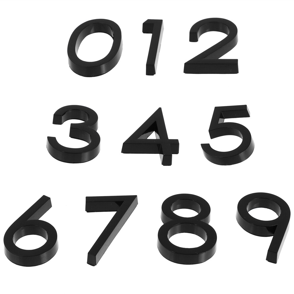 10 Stuks Nummer Abs Hars 3D Metaal Roestvrij Staal-image