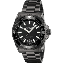 Gucci YA136205 sort urskive rustfrit stål herreur