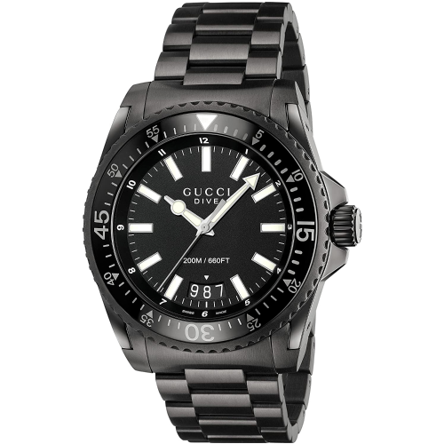 GUCCI Gucci YA136205 sort urskive rustfrit stål herreur