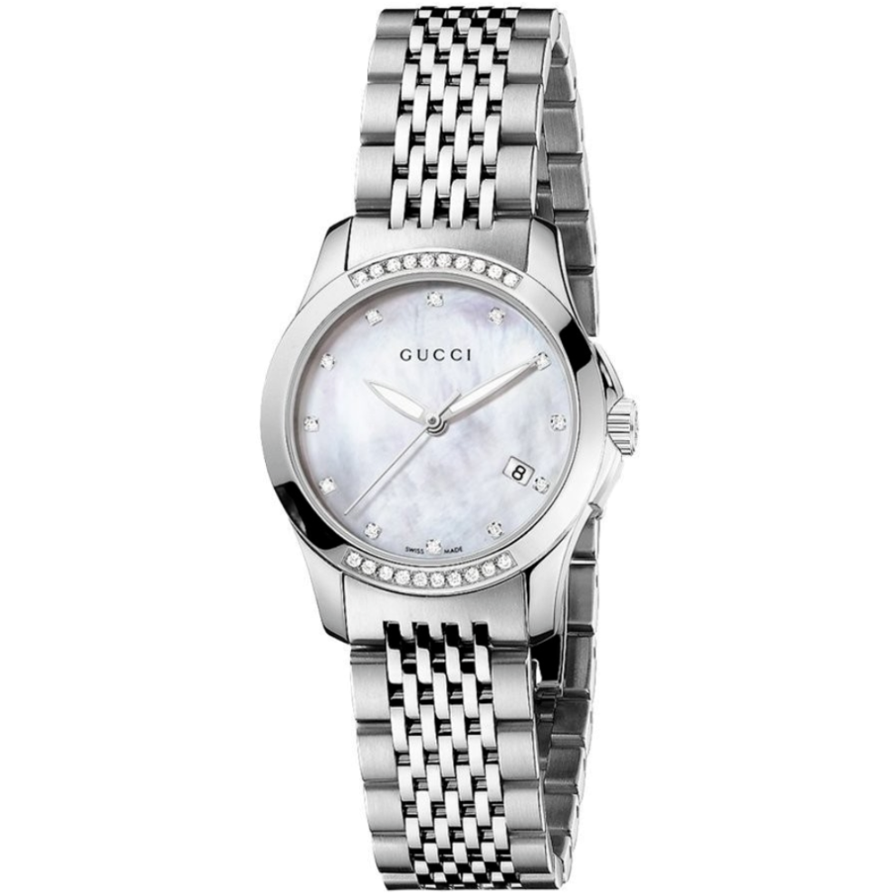 Gucci Ya126510 G-Timeless Mother Of Pearl Ladies Watch White