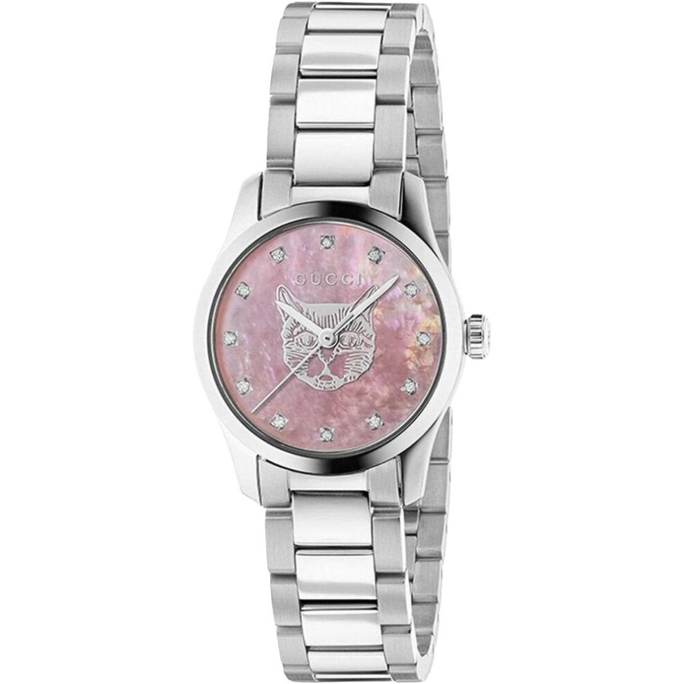 Gucci Ya1265025 G-Timeless Pink Mother Of Pearl Dial Ladies Watch Pink,White