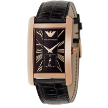 Emporio Armani AR0168 Rechteckige Roségold Herrenarmbanduhr