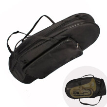 Baritone Horn Storage Bag Black Thickened Oxford Carrying Bag 28.4x15.8x13 Inch with Adjustable Strap and Accessory Pocket