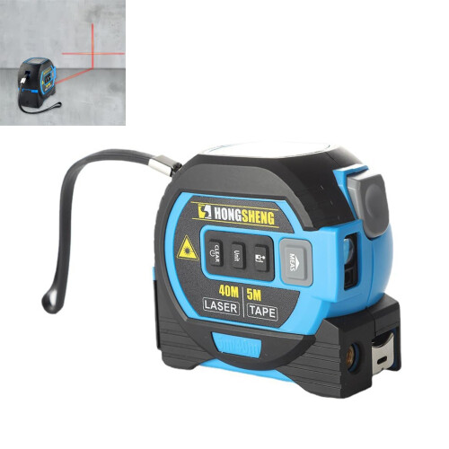 Tape Measure 40m Digital Laser Rangefinder with LCD Display and 3-in-1 Functionality, Blue